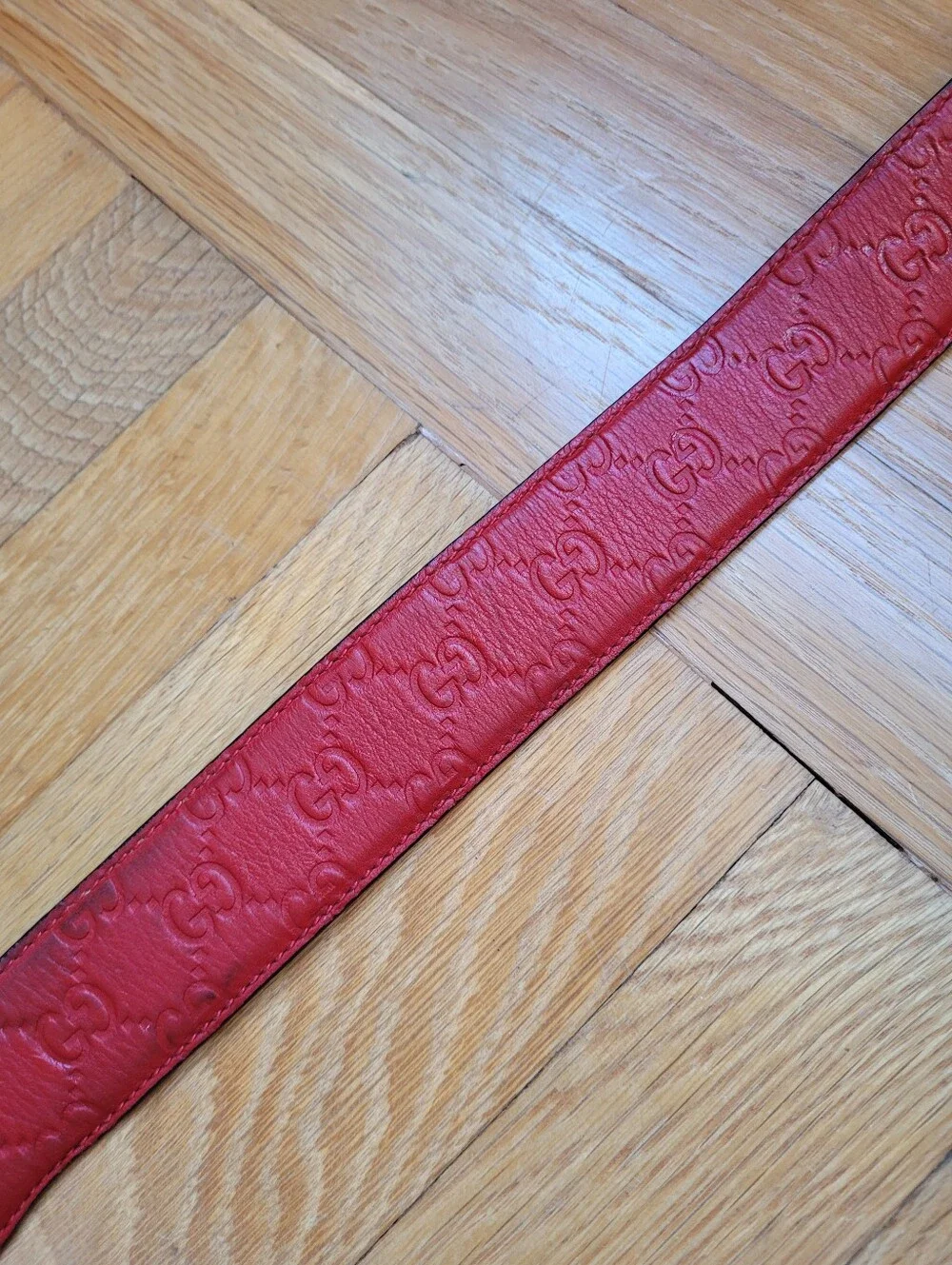 Gucci GG Embossed Leather Belt 114876